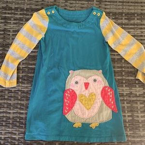 4-5y Girls Mini Boden long sleeve owl dress